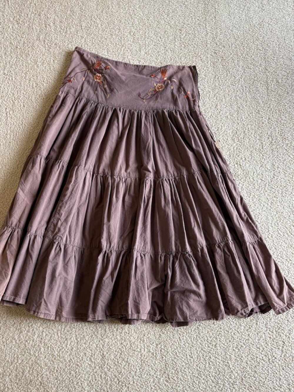 Brown Embroidered Avatar Skirt Small/Medium